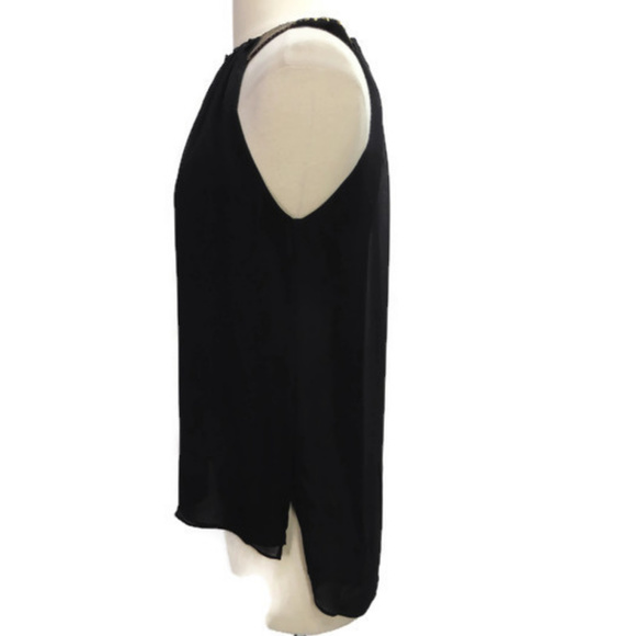 W118 Walter Baker Top Black Sl Gold Sequin Trim - Picture 3 of 4